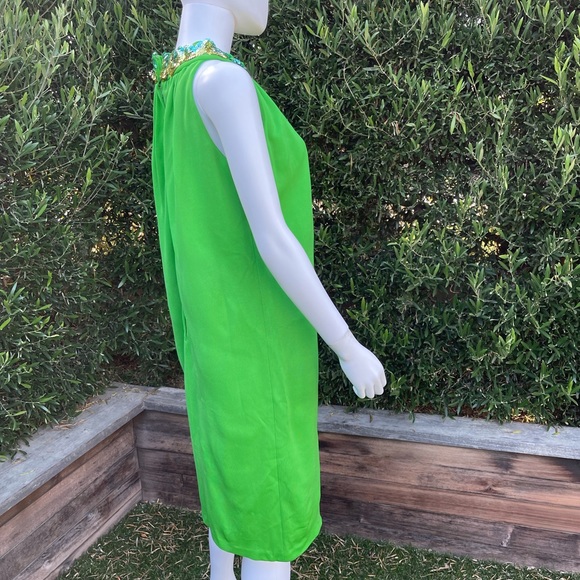 Vintage Young Edwardian By Arpeja Green Tank Cocktail Dress - Picture 4 of 9